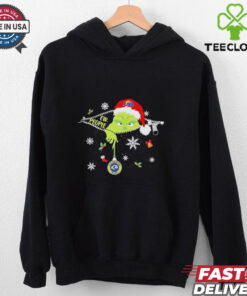 The Grinch Ew People holding Los Angeles Rams Christmas ornament shirt