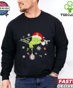 The Grinch Ew People holding Minnesota Vikings Christmas ornament shirt