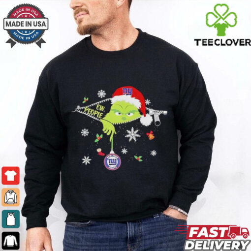 The Grinch Ew People holding New York Giants Christmas ornament shirt