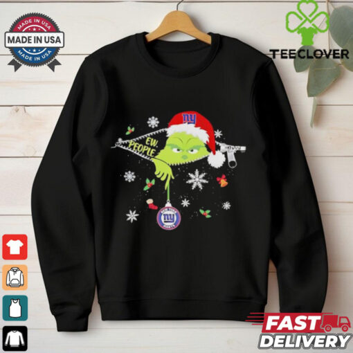 The Grinch Ew People holding New York Giants Christmas ornament shirt
