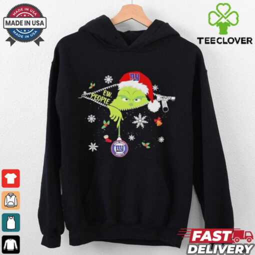 The Grinch Ew People holding New York Giants Christmas ornament shirt