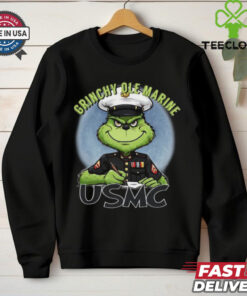 The Grinch Grinchy Ole Marine USMC Merry Christmas Shirt with a festive military-inspired design.