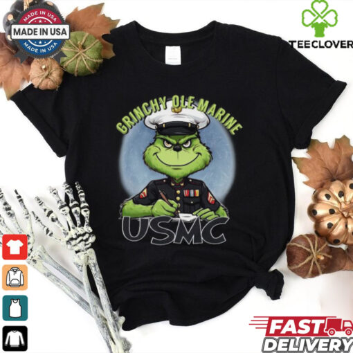 The Grinch Grinchy Ole Marine USMC Merry Christmas Shirt