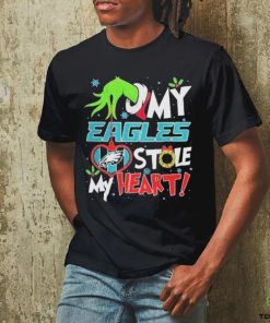 The Grinch Hand Hold Philadelphia Football Stole My Heart Christmas Shirt