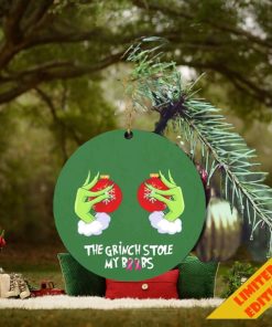 The Grinch Hand Holding Boobs Funny The Grinch Stole My Boobs Christmas 2023 Holiday Gift Ornament