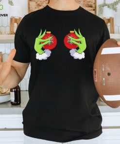 The Grinch Hand Holding Boobs Ornament Christmas Funny Unisex T Shirt