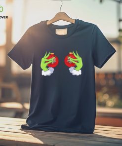 The Grinch Hand Holding Boobs Ornament Christmas Funny Unisex T Shirt