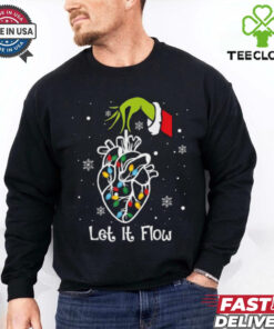 The Grinch Hand Let It Flow Anatomy Heart Cardiac Nurse Santa Xmas Christmas T Shirts