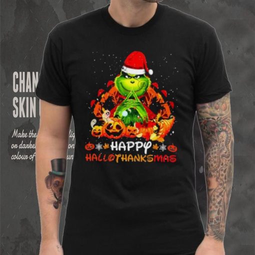 The Grinch Happy Hallothanksmas Halloween Thanksgiving And Christmas 2023 Shirt