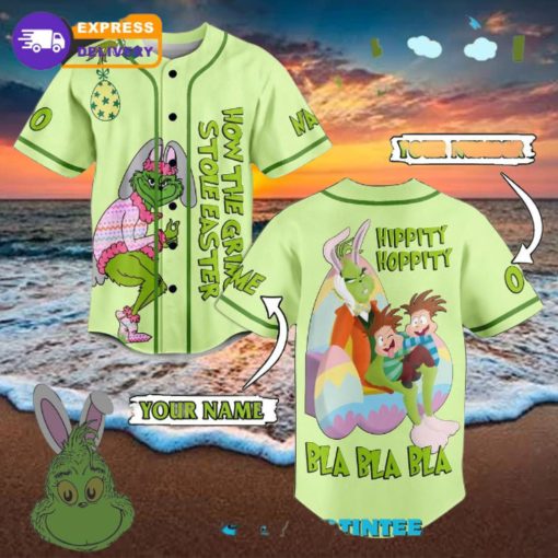 The Grinch Hippity Hoppity Custom Name Baseball Jersey