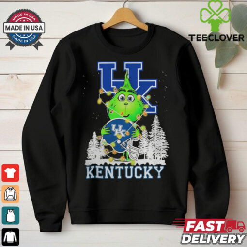 The Grinch Hug Kentucky Wildcats Helmet Christmas Shirt