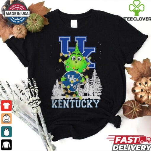 The Grinch Hug Kentucky Wildcats Helmet Christmas Shirt