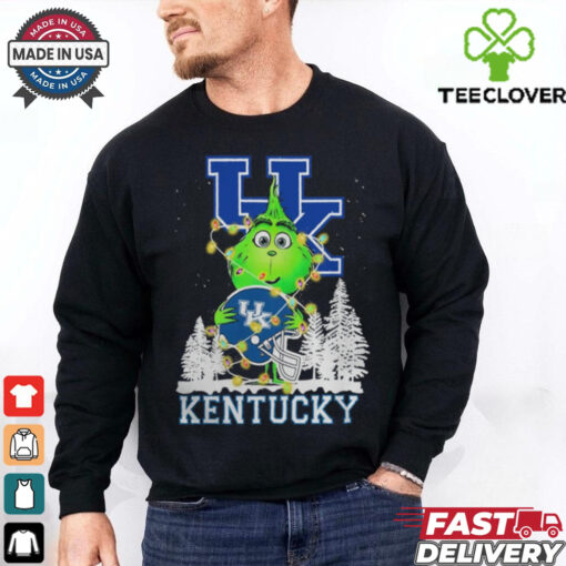 The Grinch Hug Kentucky Wildcats Helmet Christmas Shirt