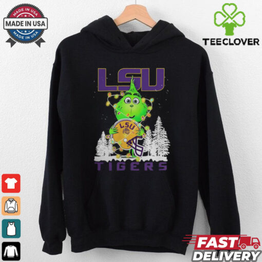 The Grinch Hug LSU Tigers Helmet Christmas Shirt