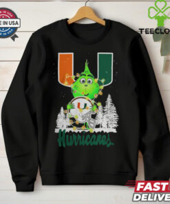 The Grinch Hug Miami Hurricanes Helmet Christmas Shirt