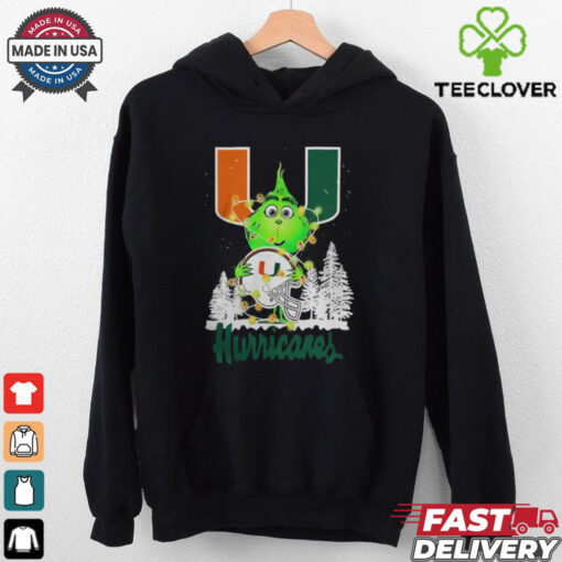 The Grinch Hug Miami Hurricanes Helmet Christmas Shirt