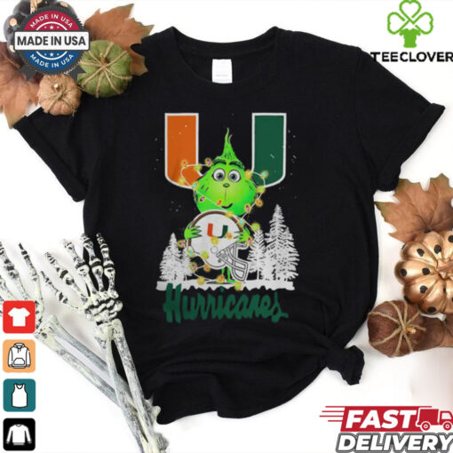The Grinch Hug Miami Hurricanes Helmet Christmas Shirt