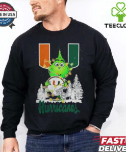 The Grinch Hug Miami Hurricanes Helmet Christmas Shirt
