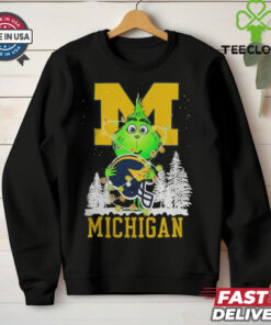 The Grinch Hug Michigan Wolverines Helmet Christmas Shirt