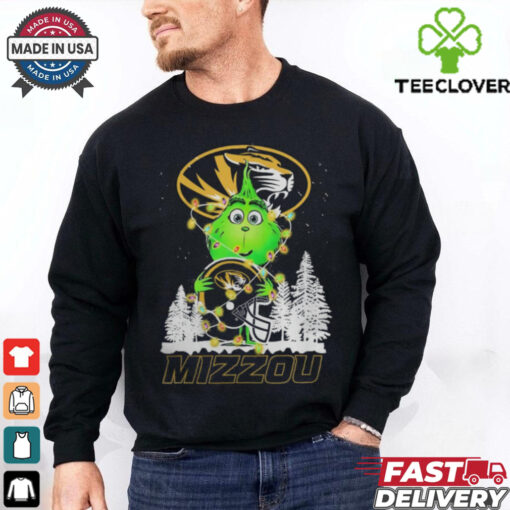 The Grinch Hug Missouri Tigers Helmet Christmas Shirt