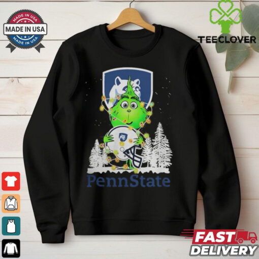 The Grinch Hug Penn State Helmet Christmas Shirt