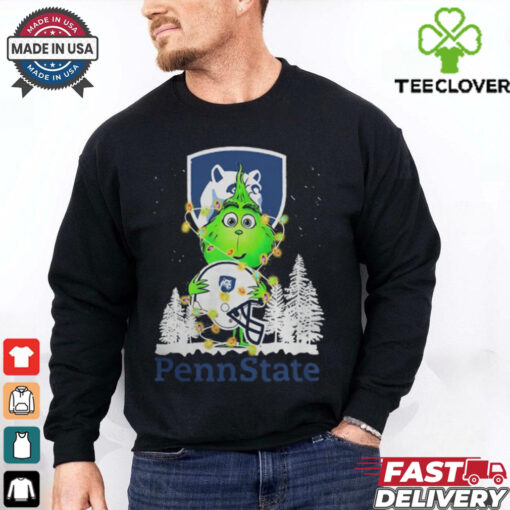 The Grinch Hug Penn State Helmet Christmas Shirt