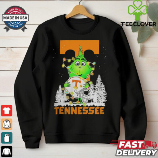 The Grinch Hug Tennessee Volunteers Helmet Christmas Shirt