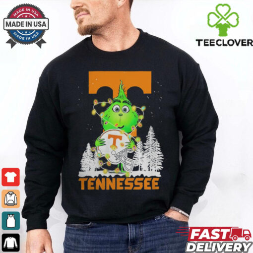 The Grinch Hug Tennessee Volunteers Helmet Christmas Shirt