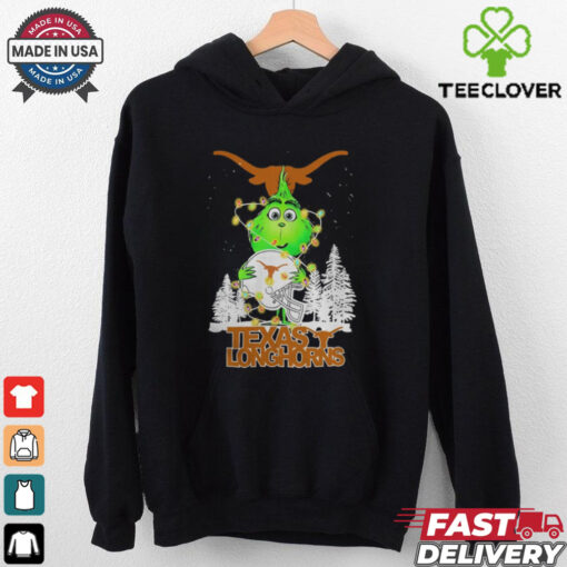 The Grinch Hug Texas Longhorns Helmet Christmas Shirt