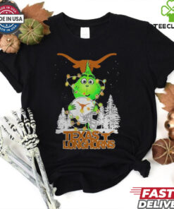 The Grinch Hug Texas Longhorns Helmet Christmas Shirt