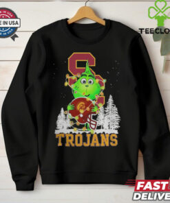 The Grinch Hug USC Trojans Helmet Christmas Shirt