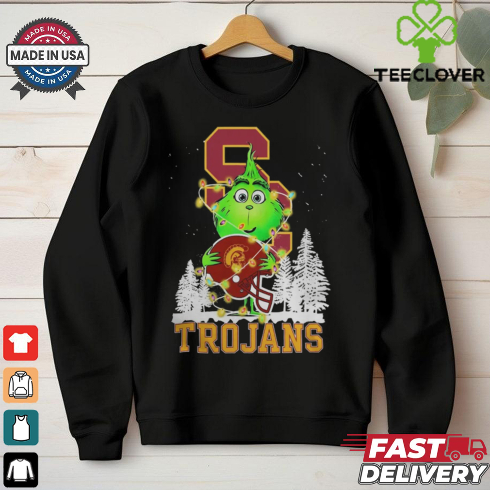 The Grinch Hug USC Trojans Helmet Christmas Shirt The Grinch Hug USC Trojans Helmet Christmas Shirt