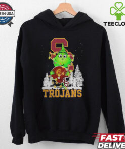 The Grinch Hug USC Trojans Helmet Christmas Shirt