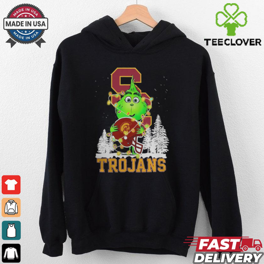The Grinch Hug USC Trojans Helmet Christmas Shirt The Grinch Hug USC Trojans Helmet Christmas Shirt