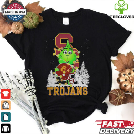 The Grinch Hug USC Trojans Helmet Christmas Shirt