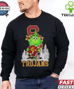 The Grinch Hug USC Trojans Helmet Christmas Shirt