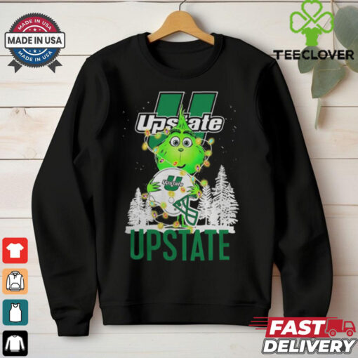 The Grinch Hug USC Upstate Helmet Christmas Shirt