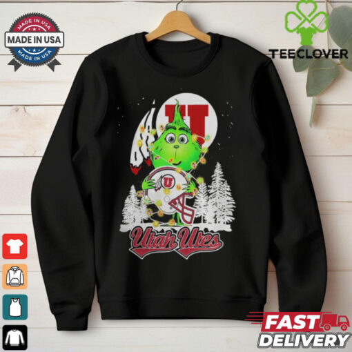 The Grinch Hug Utah Utes Helmet Christmas Shirt