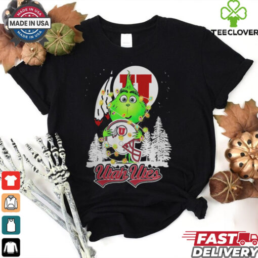 The Grinch Hug Utah Utes Helmet Christmas Shirt