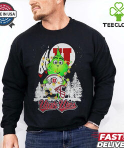 The Grinch Hug Utah Utes Helmet Christmas Shirt