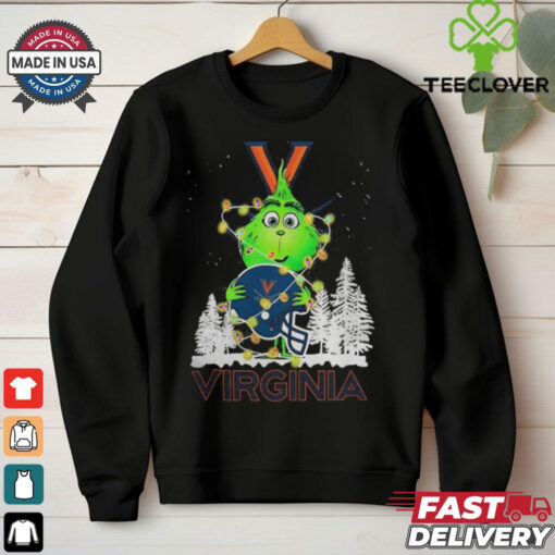 The Grinch Hug Virginia Cavaliers Helmet Christmas Shirt