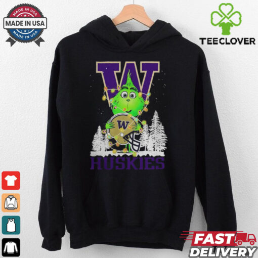 The Grinch Hug Washington Huskies Helmet Christmas Shirt