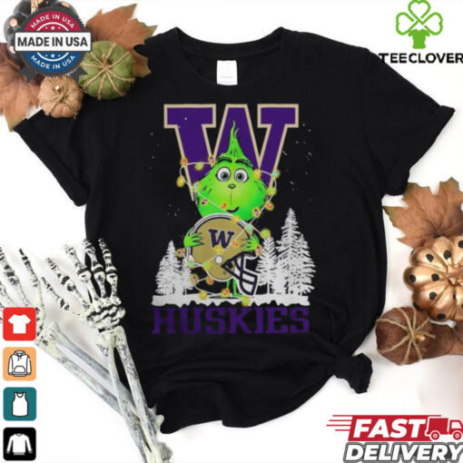 The Grinch Hug Washington Huskies Helmet Christmas Shirt