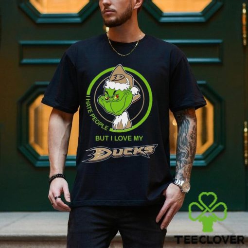 The Grinch I Hate People But I Love My Anaheim Ducks Logo T Shirt