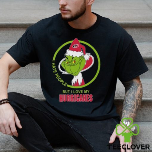 The Grinch I Hate People But I Love My Carolina Hurricanes Logo T Shirt