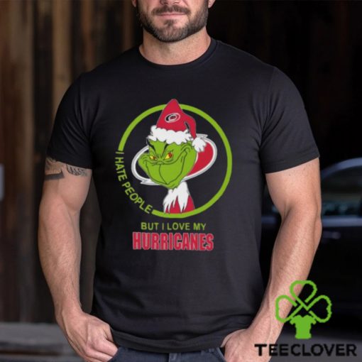 The Grinch I Hate People But I Love My Carolina Hurricanes Logo T Shirt