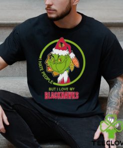The Grinch I Hate People But I Love My Chicago Blackhawks Logo T Shirt