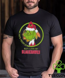 The Grinch I Hate People But I Love My Chicago Blackhawks Logo T Shirt