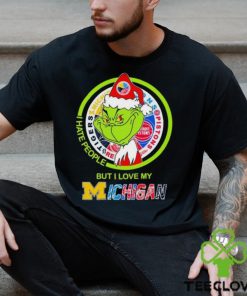 The Grinch I Hate People But I Love My Michigan Sports Teams Logo Tee Shirt