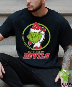 The Grinch I Hate People But I Love My New Jersey Devils Logo T Shirt